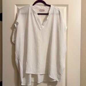 Elegant White V-Neck Blouse
